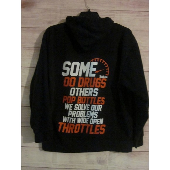 Mechanic Turbo Race Car Auto Hoodie Size XLarge WIDE OPEN THROTTLE Logo Pockets - Picture 4 of 5